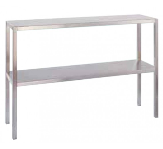 Påsætningsbord af rustfrit stål 2500 x 400 PRO med 2 hylder