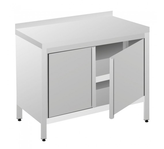 Arbejdsskab af rustfrit stål 700 x 600 PRO med bagkant