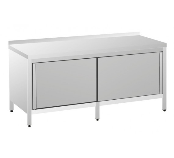 Arbejdsskab af rustfrit stål 2300 x 800 PRO med bagkant