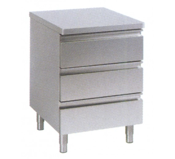 Skuffeskab af rustfrit stål 400 x 700 PRO