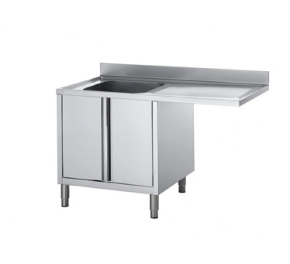 Opvaskeskab af rustfrit stål 1400 x 700 PRO 1 vask i venstre side