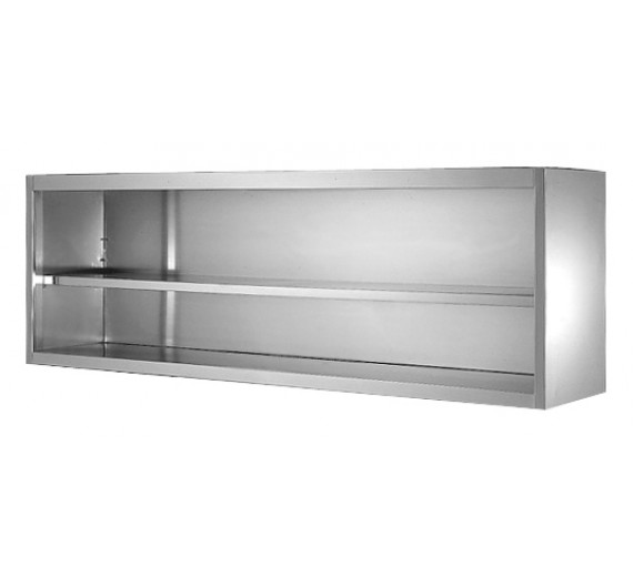 Væghængeskab af rustfrit stål 1400 x 400 ECO åbent