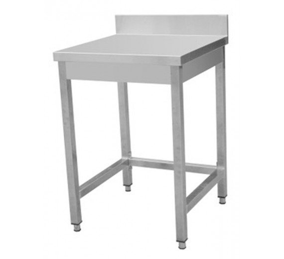 Arbejdsbord af rustfrit stål 800 x 600 ECO med bagkant