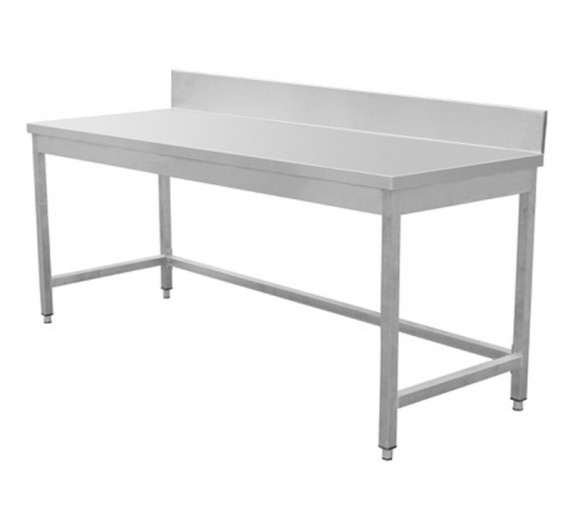 Arbejdsbord af rustfrit stål 2000 x 600 ECO med bagkant
