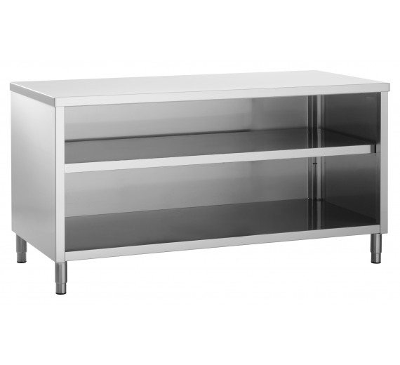 Arbejdsskab af rustfrit stål 1400 x 600 åbent - CNS18/10