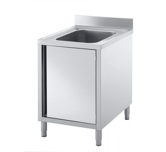 Opvaskeskab af rustfrit stål 700 x 600 PRO 1 vask