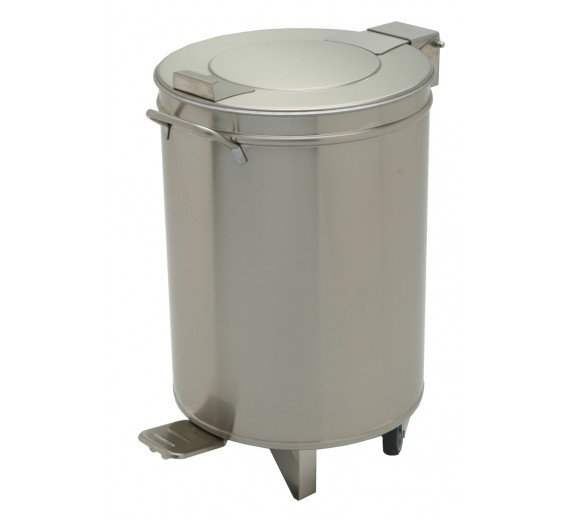 Affaldsspand 50/52 Pro af rustfrit stål med vippelåg