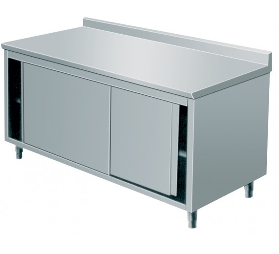 Arbejdsskab af rustfrit stål 1800 x 600 ECO med bagkant