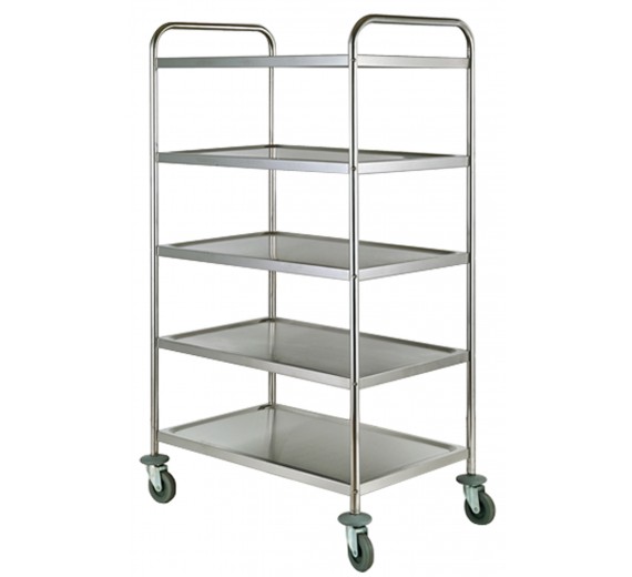Serverings- og transportvogn 850 x 530 med 5 hylder