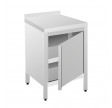 Arbejdsskab af rustfrit stål 600 x 700 PRO med bagkant
