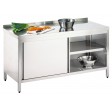 Arbejdsskab af rustfrit stål 1100 x 800 PRO med bagkant