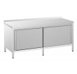 Arbejdsskab af rustfrit stål 2200 x 600 PRO med bagkant