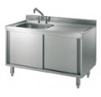 Opvaskeskab af rustfrit stål 1400 x 700 PRO 1 vask i venstre side