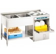 Bordopvaskemaskine af rustfrit stål 1500 x 600 PRO med 2 vaske i venstre side